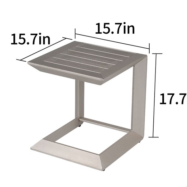 All aluminum outdoor coffee table