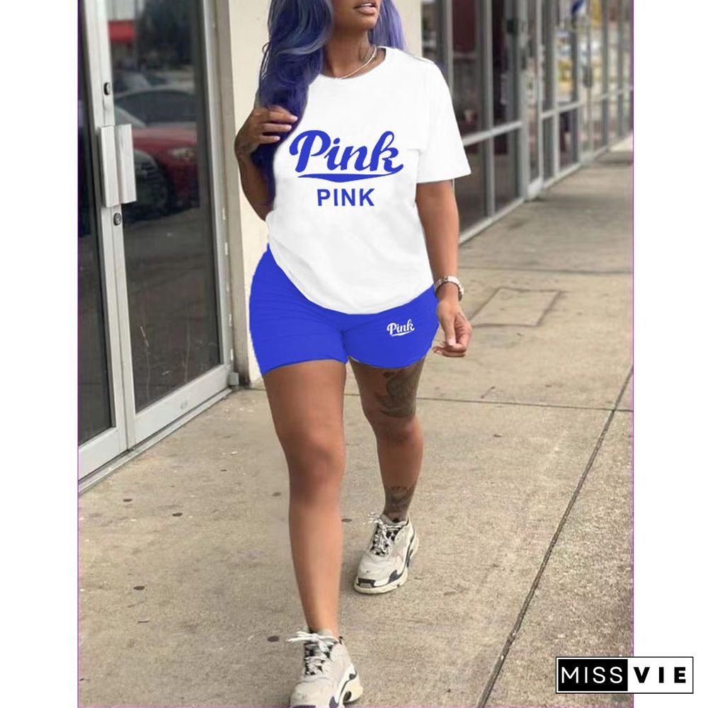 Sportswear T-Shirts and Shorts Two Piece Set