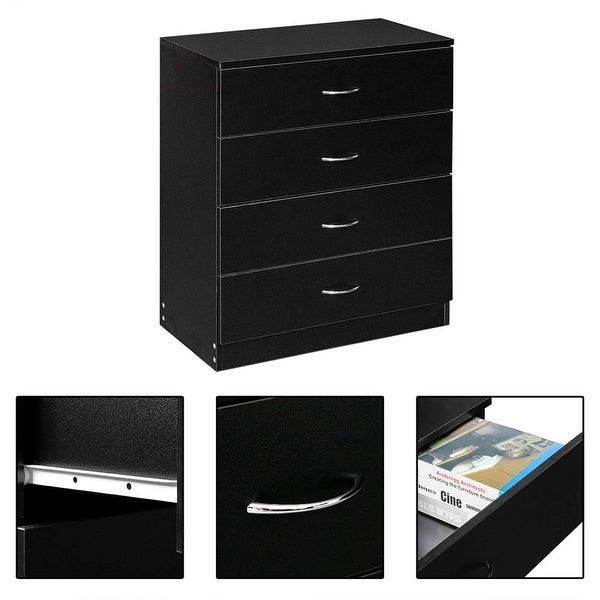 Dresser for Bedroom， 4 Drawer Chest of Drawers Wooden Clothing Organizer with Handles Modern Storage Cabinet - as picture - - 37668749