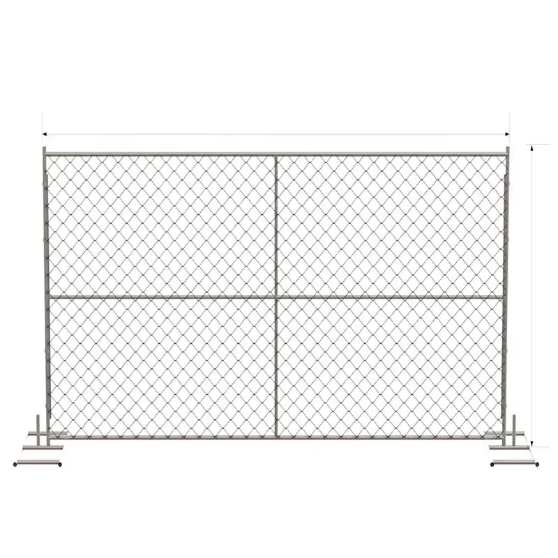 Factory Supply High Quality 4mm Wire Powder Coated Outdoor Temporary Chain Link Fence