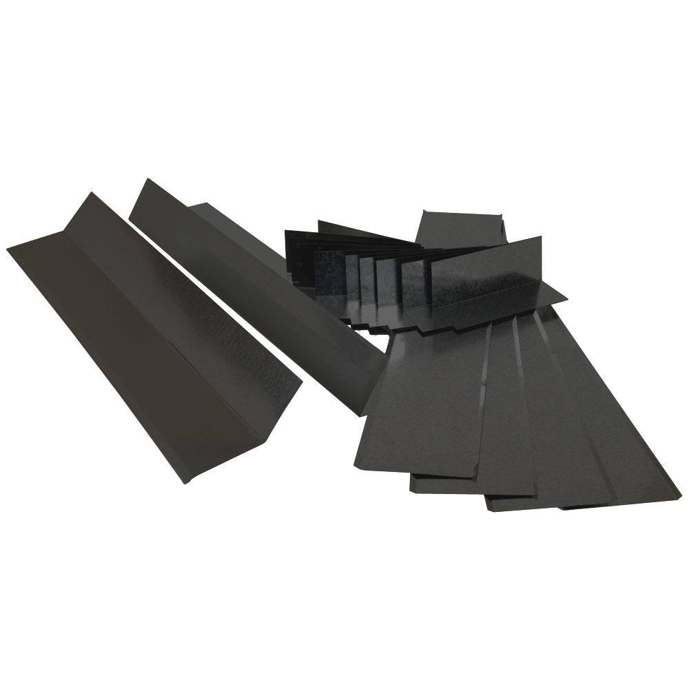 Gibraltar Building Products 5 in. x 32 in. Galvanized Steel Black Painted Chimney Flashing Kit 310122-BL