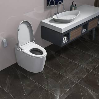 Xspracer Victoria Smart One-Piece 1.27 GPF Single Flush Round Automatic Flush with Foot Sensor Toilet in White Seat Included JH-SMT16789