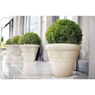 MPG 32 in. Dia Aged White Composite Commercial Planter (4-Pack) PC8138AW-4