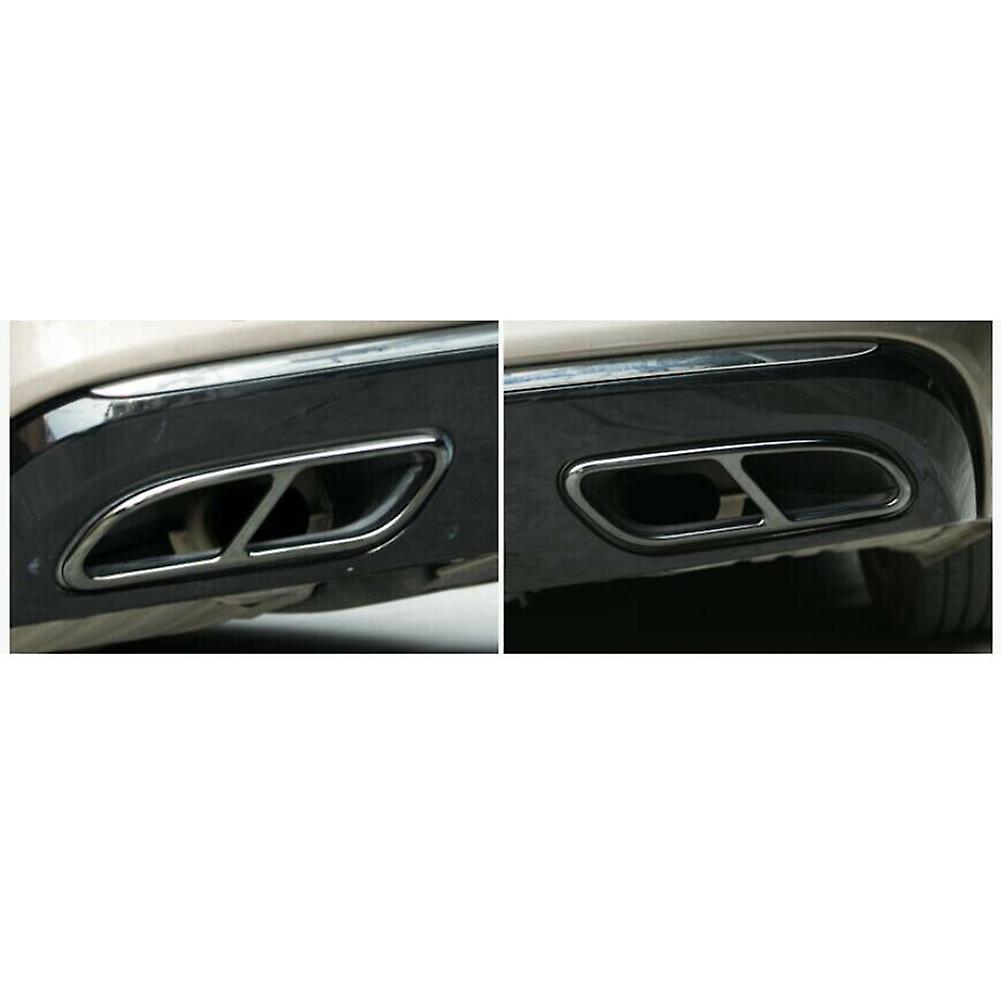 Replacement Stainless Steel Tail Throat Decorative Frame Cover 4 Outlet Car Exhaust Tip Trim For Ja-g-u-a-r F-pace Xfl 2021-2022