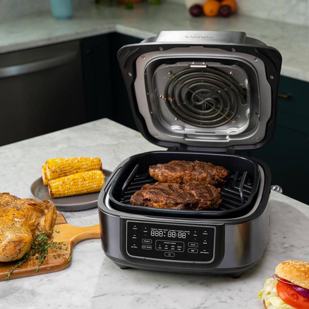 Cosori Smart Aeroblaze Black Indoor Grill with Bonus Thermometer