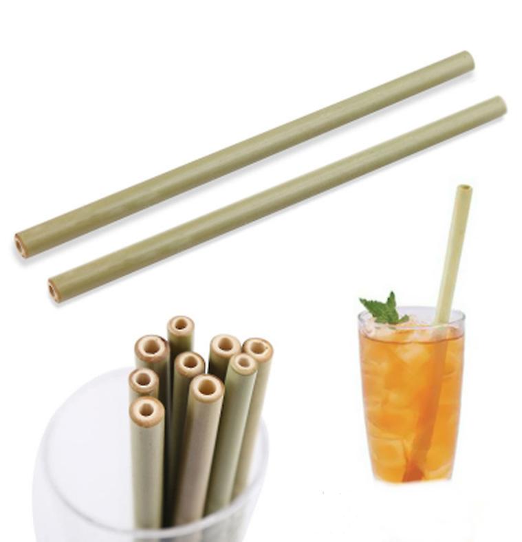 10Pcs / bag bamboo straw reusable straw organic bamboo straw natural wood straw bud 23cm