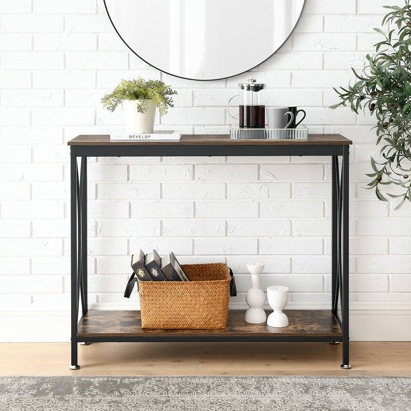 Narrow Console Table with Storage Entryway Table