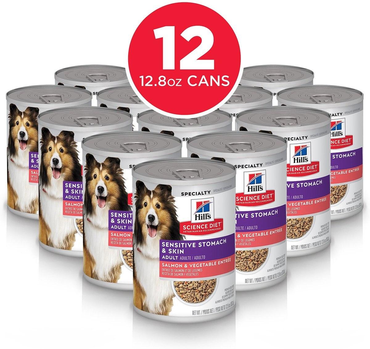 Hill's Science Diet Adult Sensitive Stomach and Skin Grain-Free Salmon and Vegetable Entree Canned Dog Food