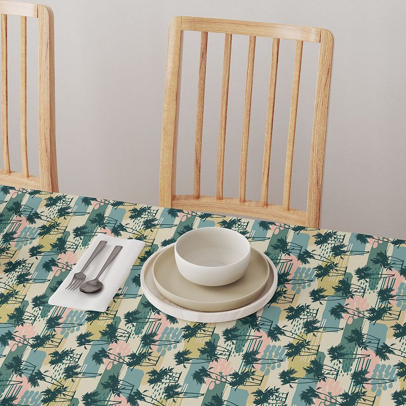 Square Tablecloth， 100% Polyester， 70x70， Island Illustration