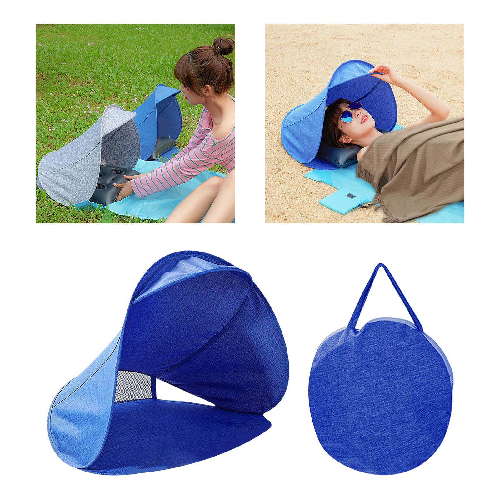 Sun Shade Sun Protection Personal for Working Outside Portable Face Tent Tent Beach Tent for Outdoor Camping Seaside Head Tent Blue