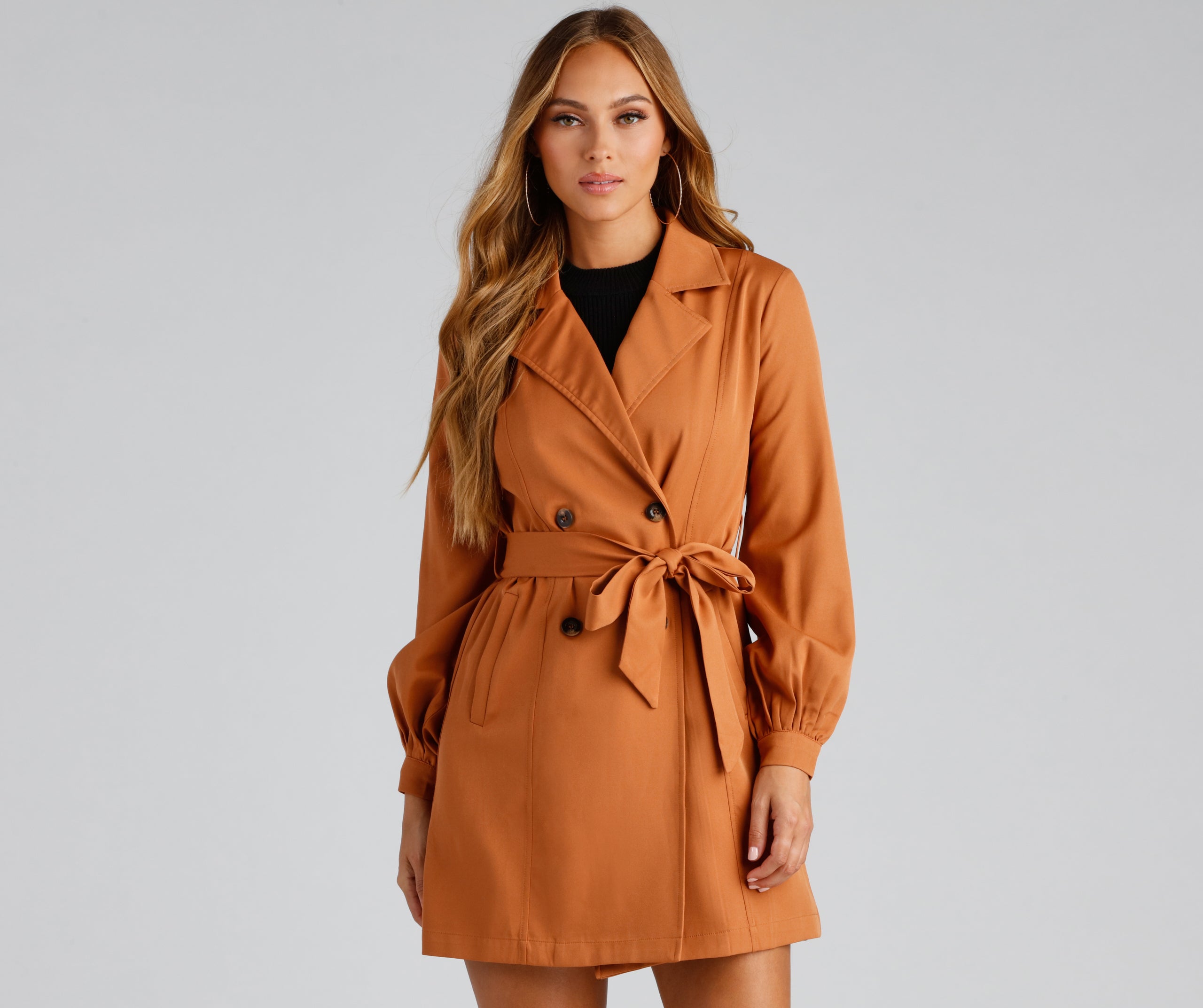 Cinched And Chic Belted Trench Coat