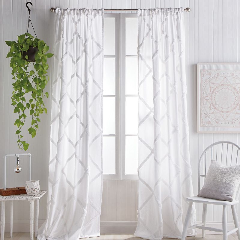 Peri Chenille Lattice Window Curtain