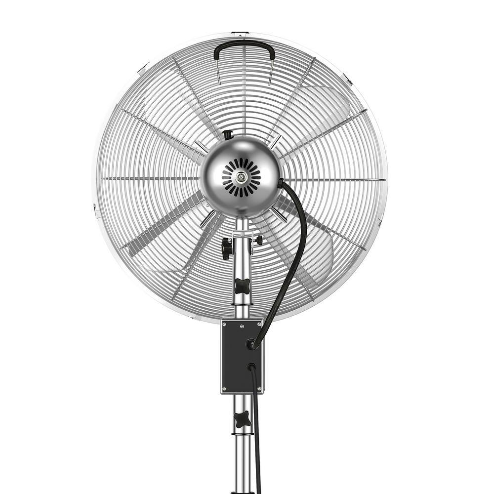 Holmes Adjustable Height 16 in. Oscillating Chrome 3 Speed Digital Stand Fan with Remote Control 12085