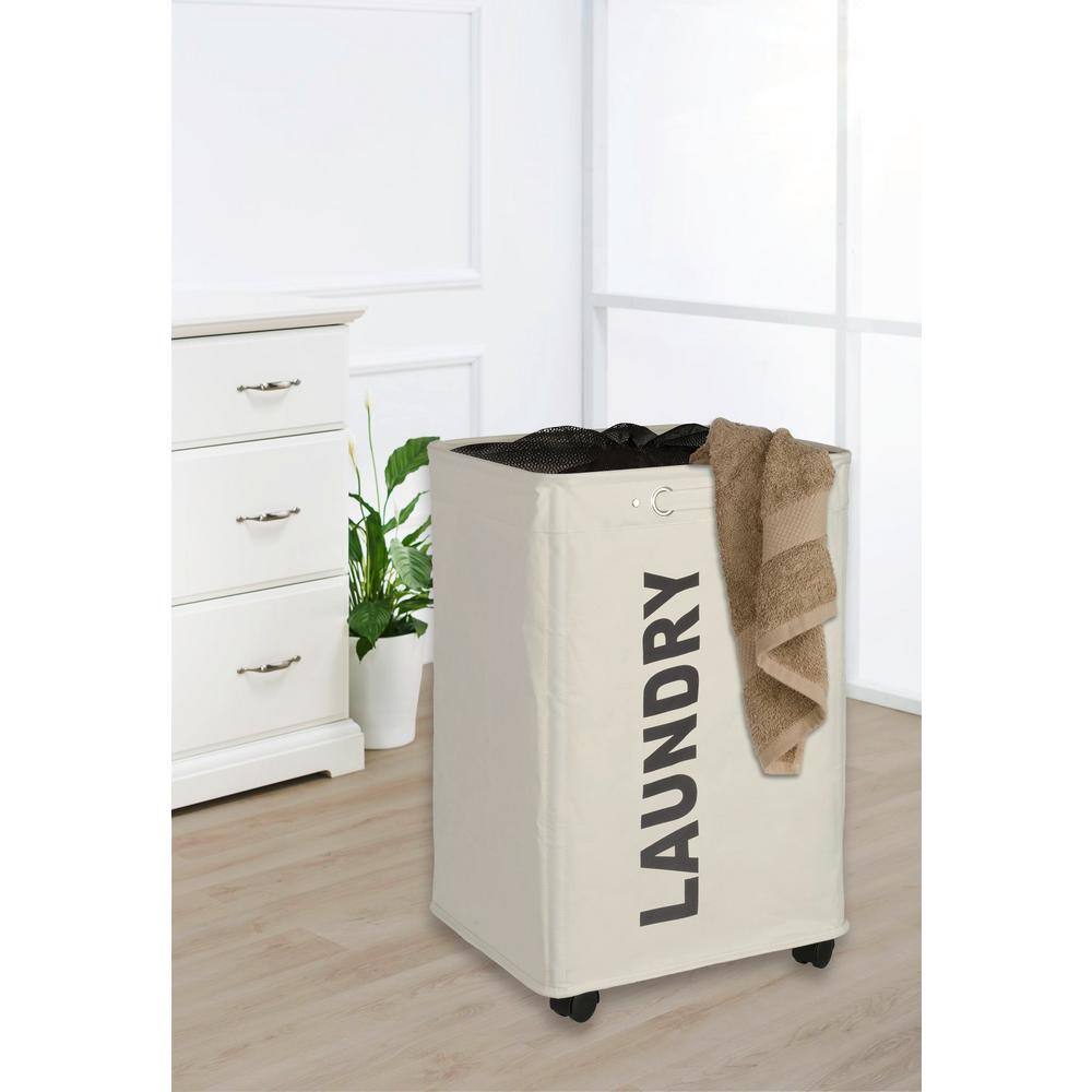 Wenko Quadro Beige Laundry Bin 3450110100