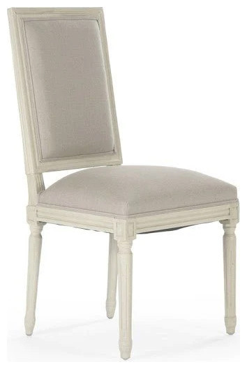 Domani Side Chair Distressed Ivory Natural Linen And Burlap   French Country   Dining Chairs   by Rustic Home Furniture Deco  Houzz