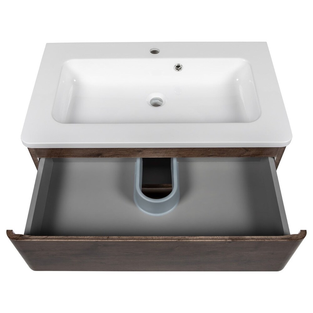 Modern Wall Mounted Bathroom Vanity with Washbasin  Comfort Collection with Mirror Simple 40\