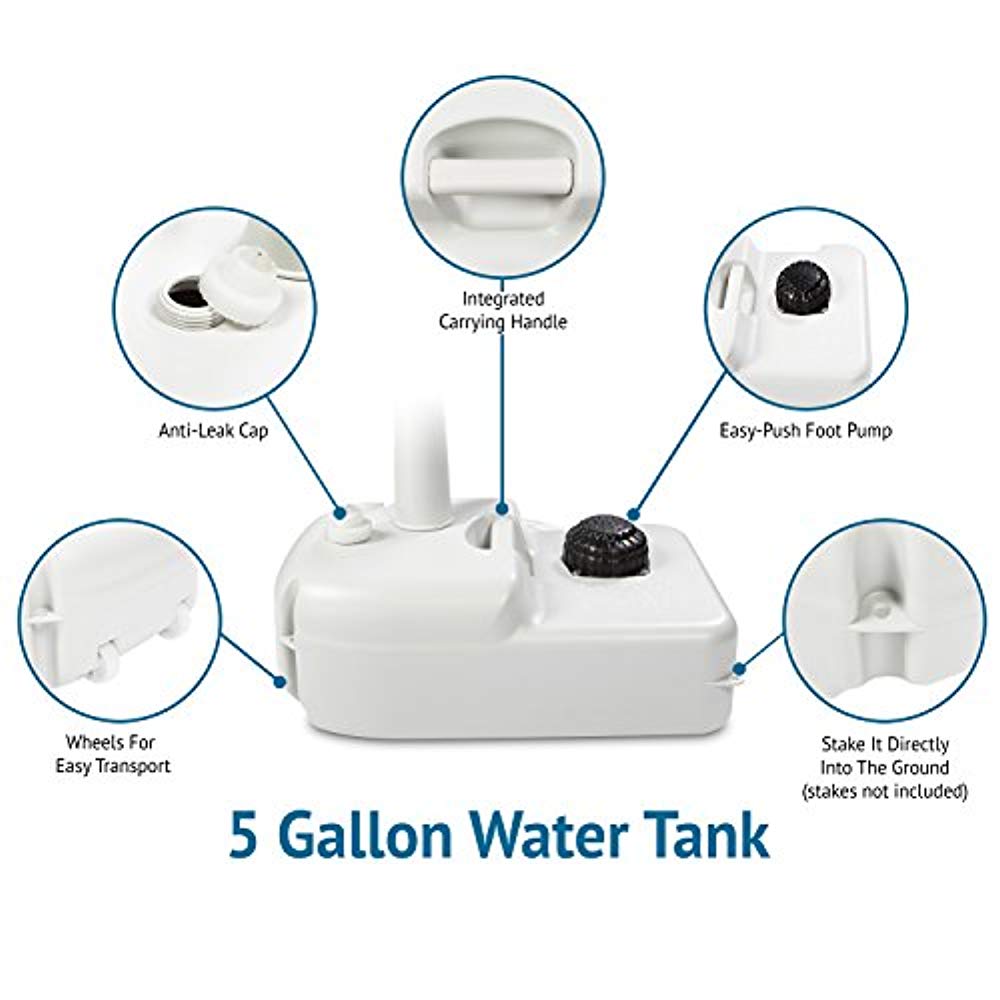 Hike Crew Portable Camping Sink, 19.7 in L x 12.9 in W, 5 gal. Tank & Basin - White