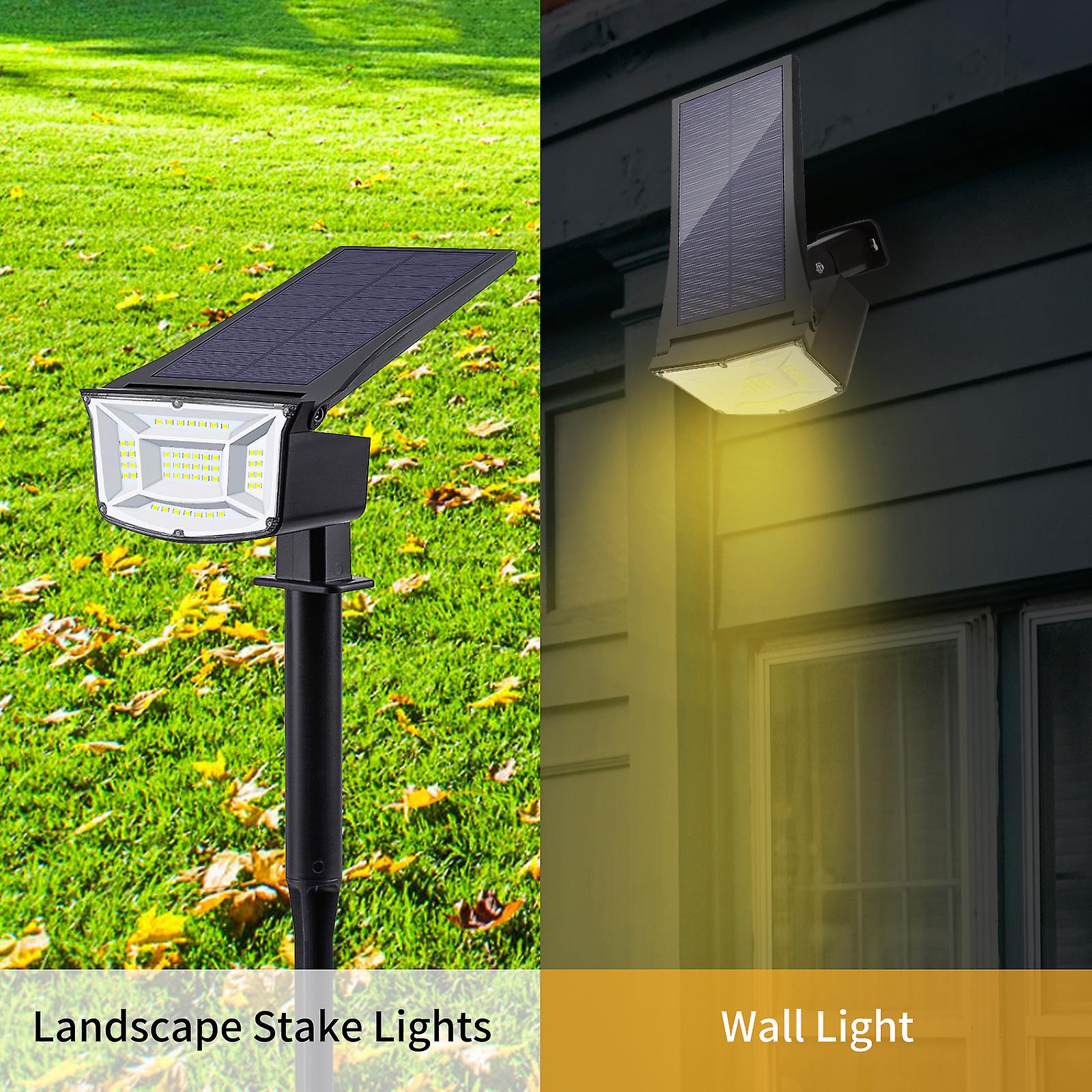 4pcs Led Solar Spotlight Adjustable 2 In 1 Landscape Stake Lights Wall Light Waterproof Outdoor Lights For Wedding Party Yard Walkway Patio Decoration