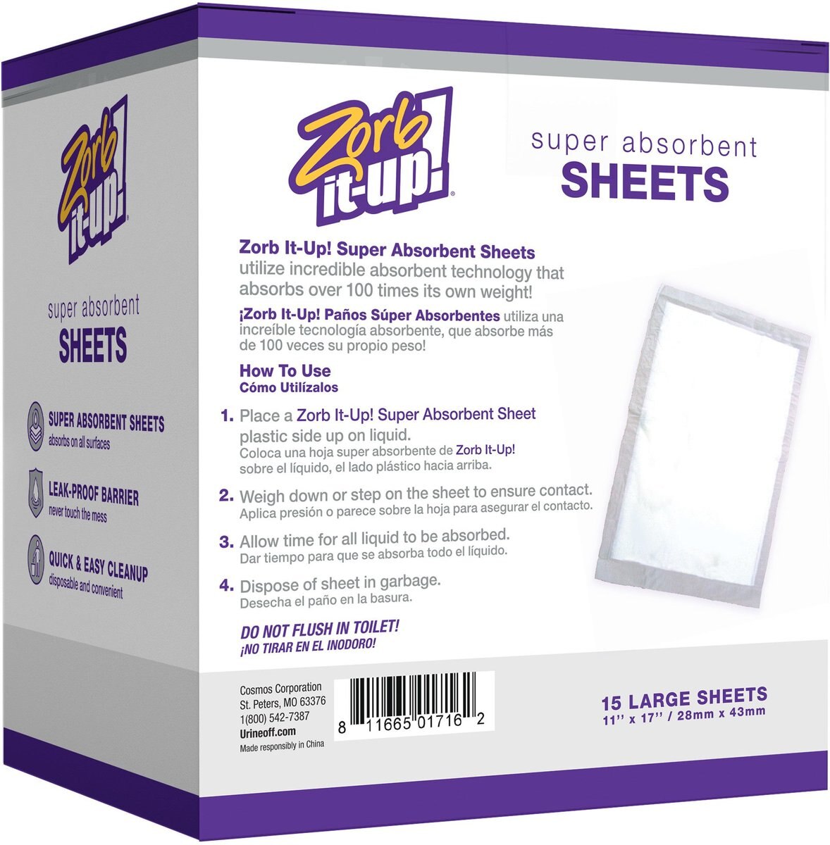 Zorb-It-Up! Super Absorbing Sheets for Cleaning Liquids