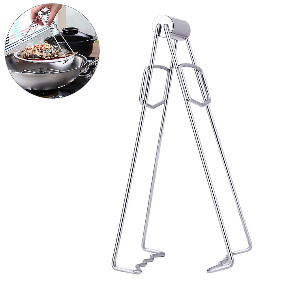 1Pcs Kitchen Stainless Steel Pot Pan Dish Bowl Clip Foldable Dish Plate Clip Tong Kitchen Clamp Cooking Tool