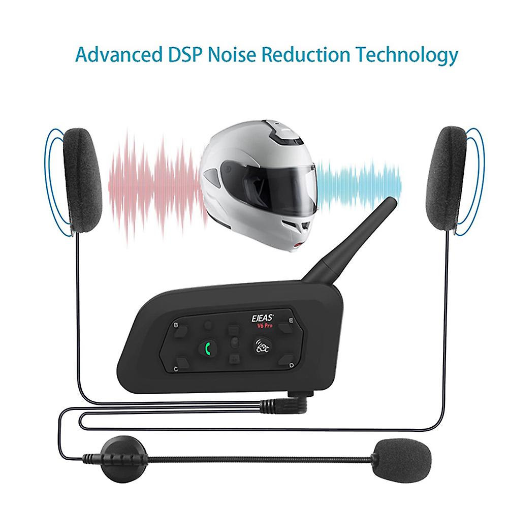 Motorcycle Helmet Bluetooth Headset， Up To 6 Riders 2-way 1200m Ip65 Waterproof Wireless Motorbike Communication System For Dirt Bike/atv/off Road