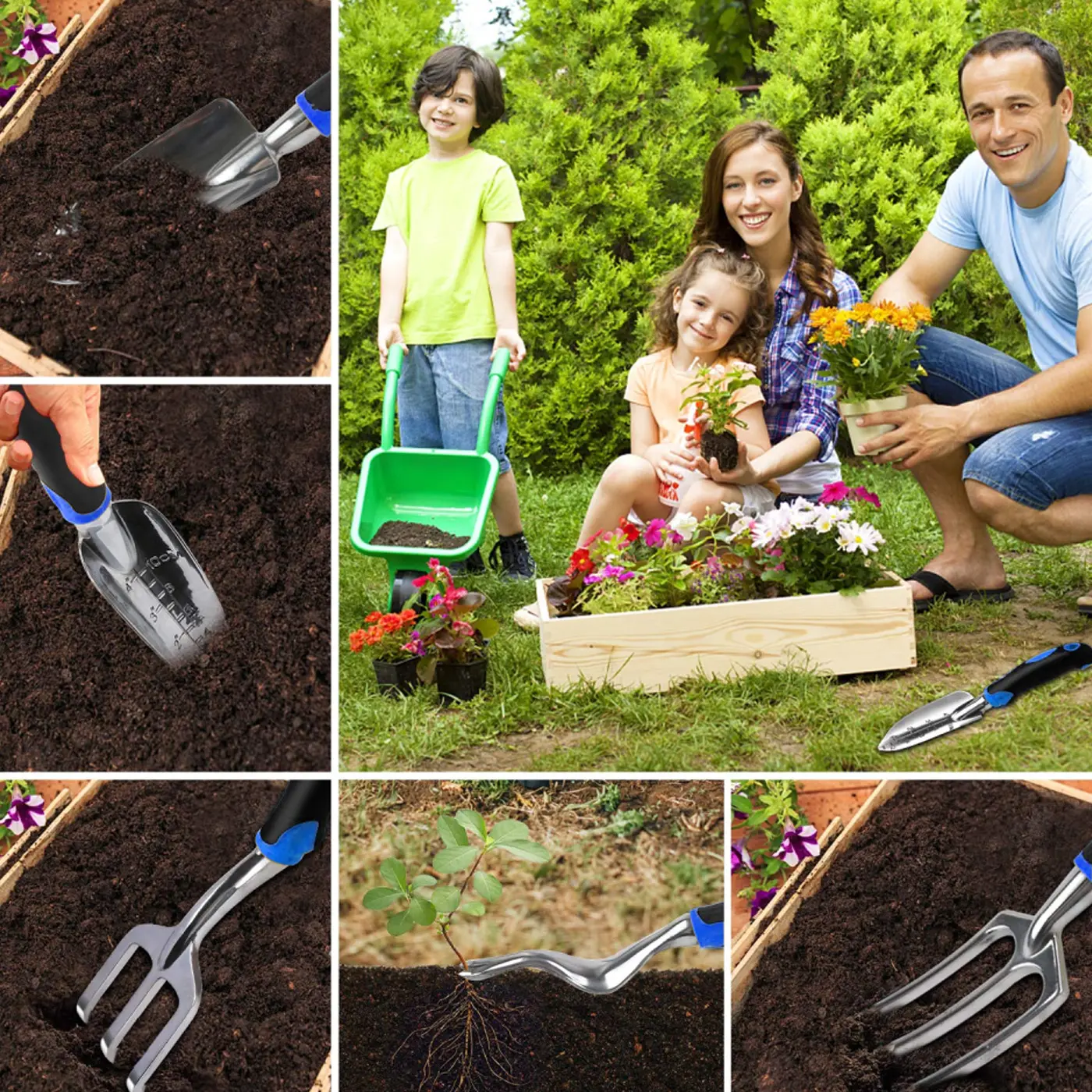 Gardening Tools Aluminum oy Gift Potted Watering Can Planting Garden Cutter Tools Kit Equipment