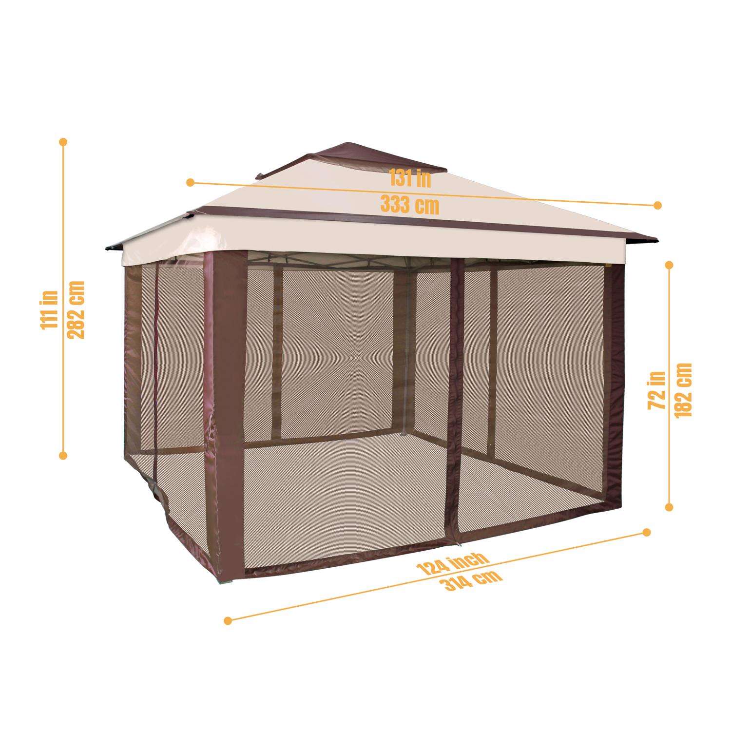 Crown Shades Canopy with Screen Kit 9.25 ft. H X 10 ft. W X 10 ft. L