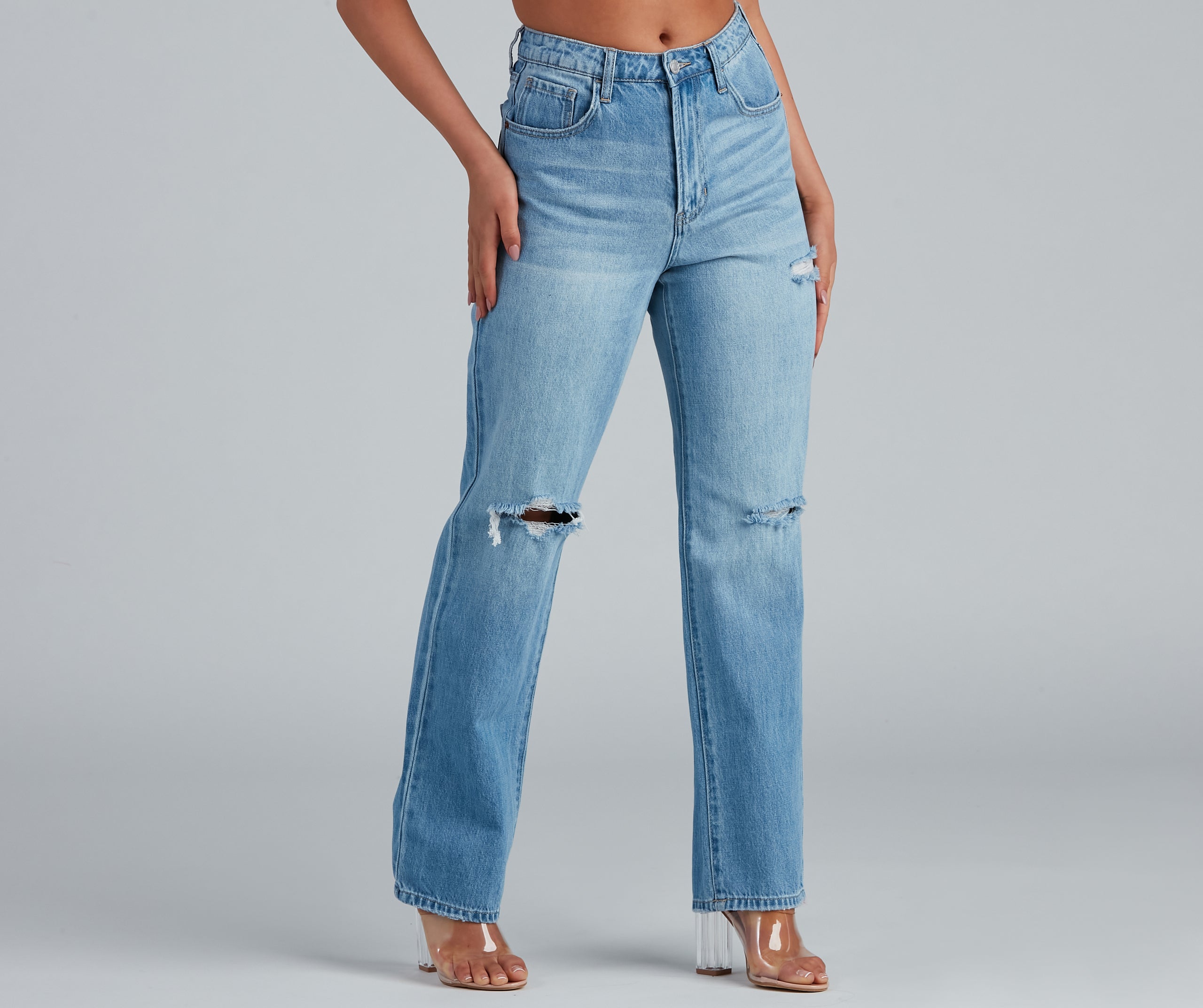 Classic Casual Distressed Boyfriend Jeans