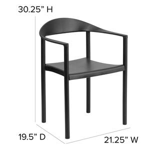 Carnegy Avenue Plastic Stackable Chair in Black CGA-RUT-8029-BL-HD