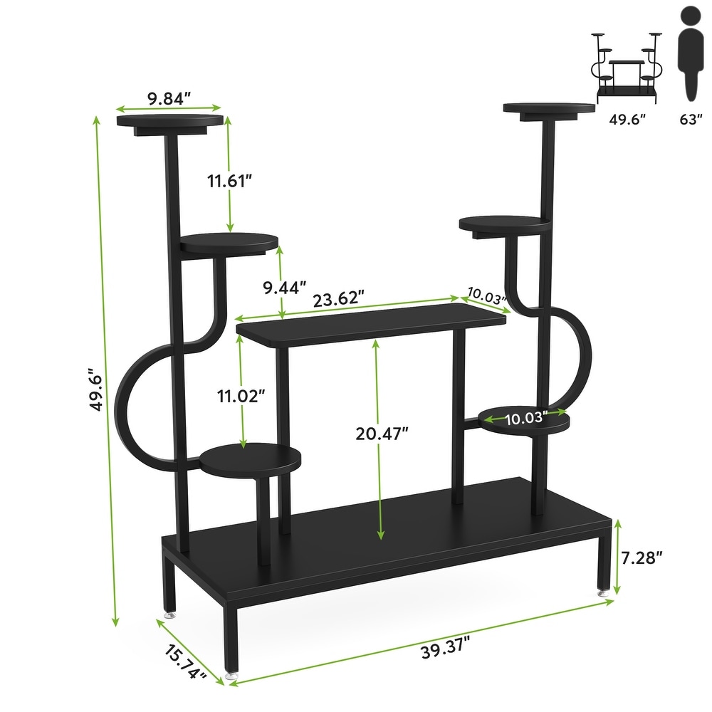 8 tier Metal Plant Stand  Large Tall Plant Shelf for Potted Plants