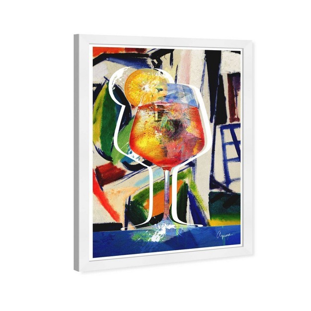 X 21 quot Aperol Cubist Kitchen Cocktail Framed Wall Art Print Blue Wynwood Studio