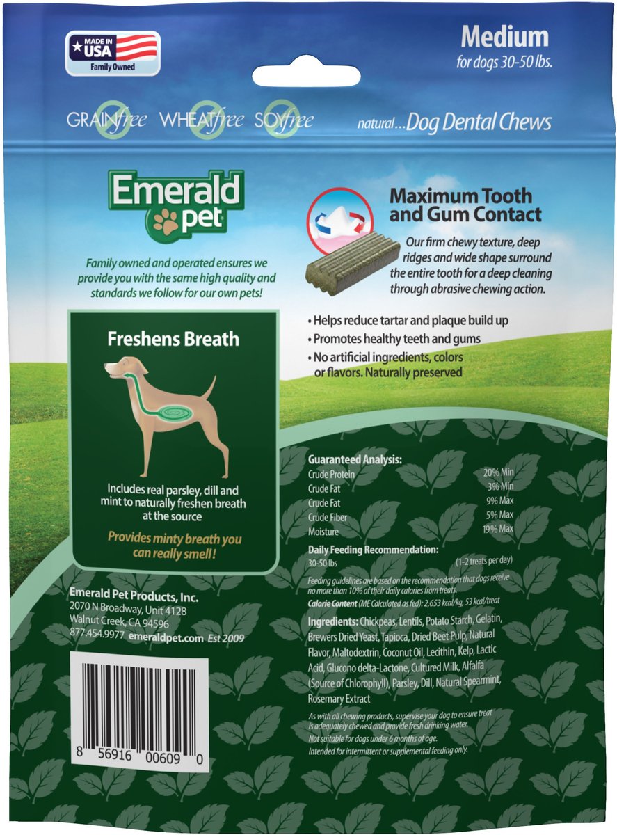 Emerald Pet Fresh Smileezz Medium Grain-Free Dental Dog Treats