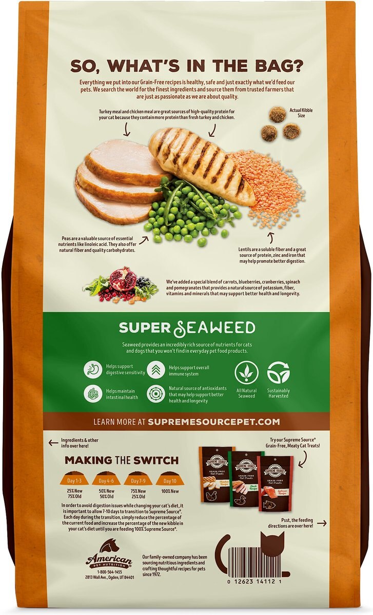 Supreme Source Chicken Meal and Turkey Meal Grain-Free Dry Cat Food