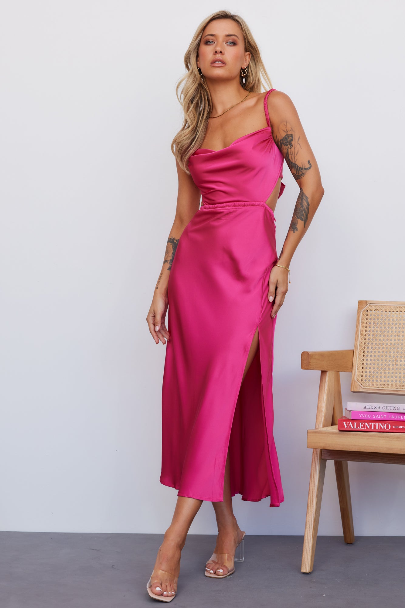 Freshest Brew Midi Dress Fuchsia