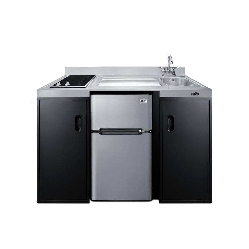 Summit Appliance 54 in. Compact Kitchen in Stainless Steel ADA Compliant CK55ADASINKR