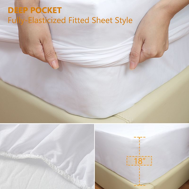 Fitted Mattress Pad Cover Waterproof Comfortable Queen 60 x 80