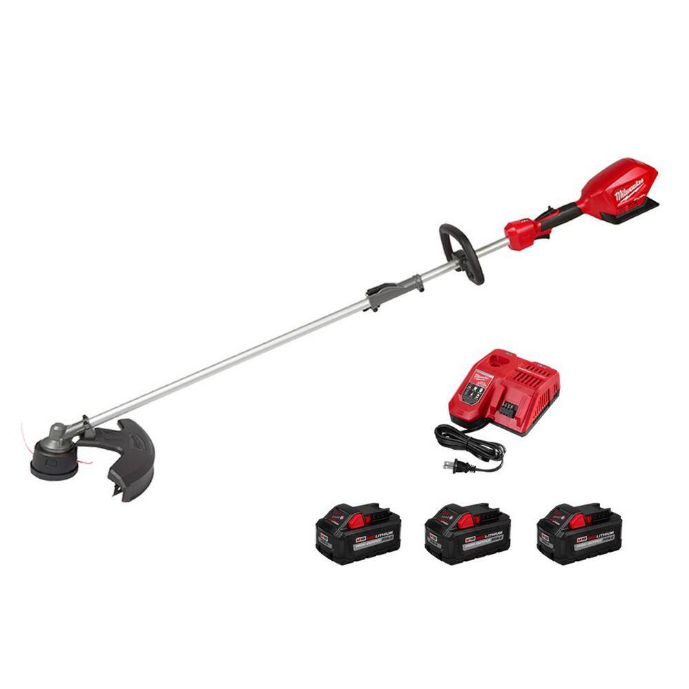 MW M18 FUEL 18V Lithium-Ion Brushless Cordless QUIK-LOK String Trimmer Kit with (3) 8.0Ah Batteries and (1) Rapid Charger 2825-21ST-48-11-1880-48-11-1880