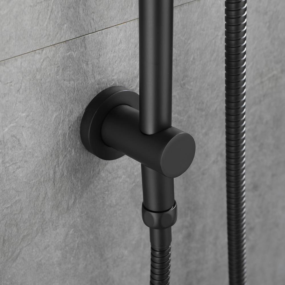 Magic Home 1-Spray Patterns 1.75 GPM 1 in. Wall Mounted Handheld Shower Head in Matte Black 928-TH3002MB