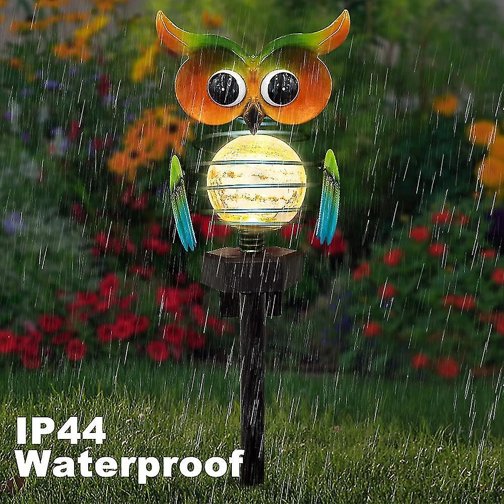 Solar Garden Lights Outdoor， Solar Owl Lights Waterproof Decor， Garden Stake Lights Powered