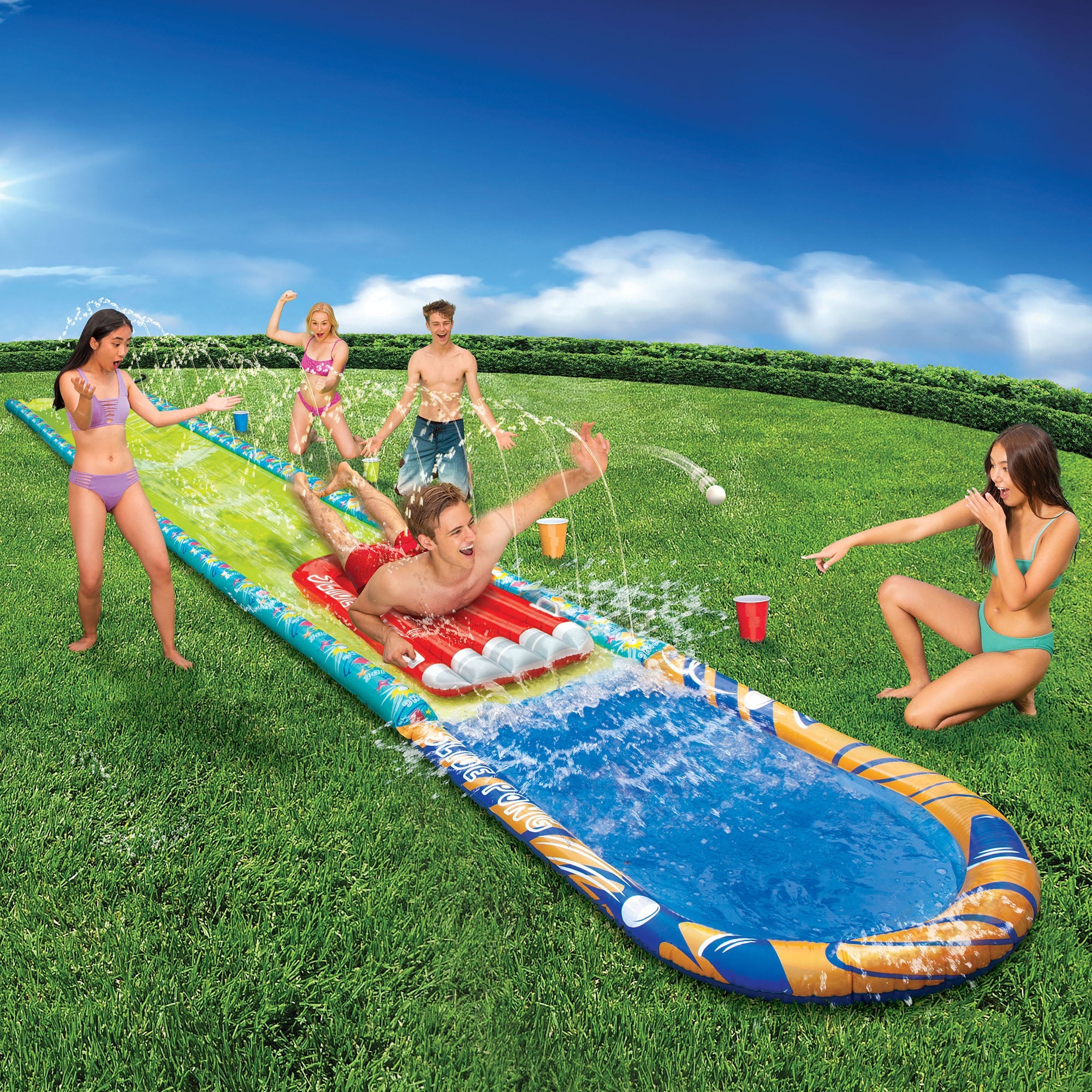 Banzai Slide Pong Party Water Slide Game - Outdoor Toy