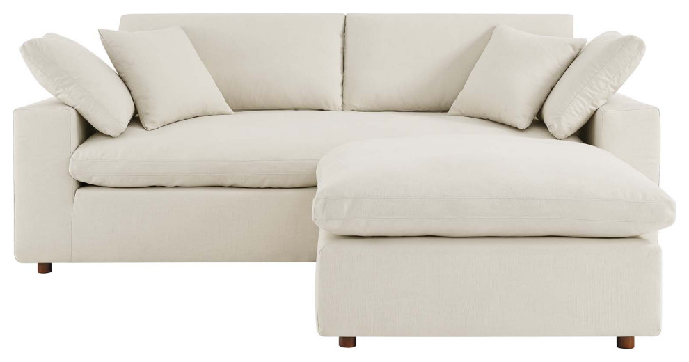 Commix Down Filled Overstuffed Sectional Sofa   Light Beige   Transitional   Sectional Sofas   by First of a Kind USA Inc  Houzz