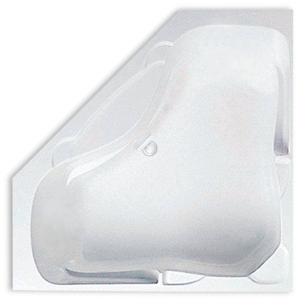 Aquatic Preakness 59 in. x 59 in. Acrylic Center Drain Corner Drop-In Soaking Bathtub in White 727149792695