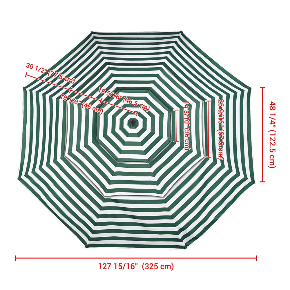 Yescom 11' Outdoor Patio Umbrella Replacement Canopy 3-Tiered 8-Rib