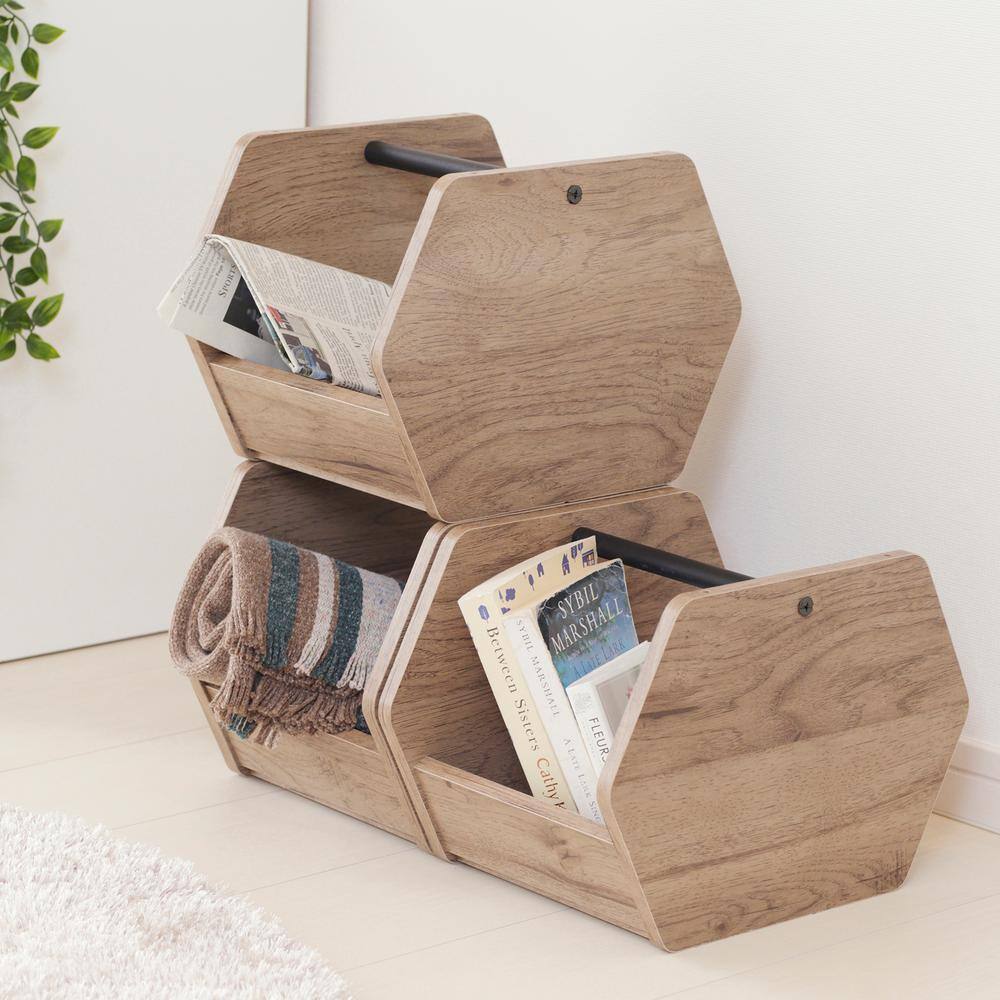 IRIS Industrial Sereies Stackable Wooden Storage Basket 590078