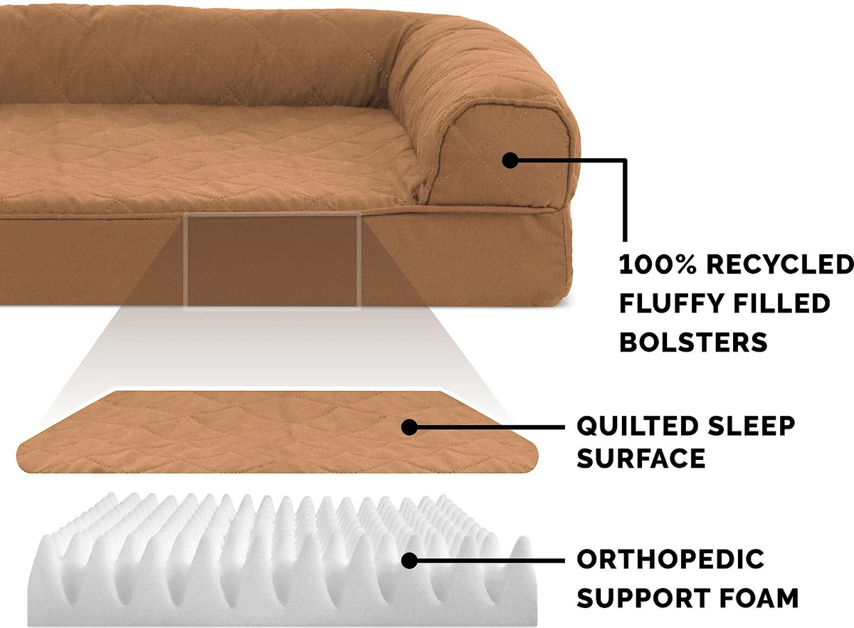 FurHaven Quilted Orthopedic Sofa Cat and Dog Bed w/ Removable Cover