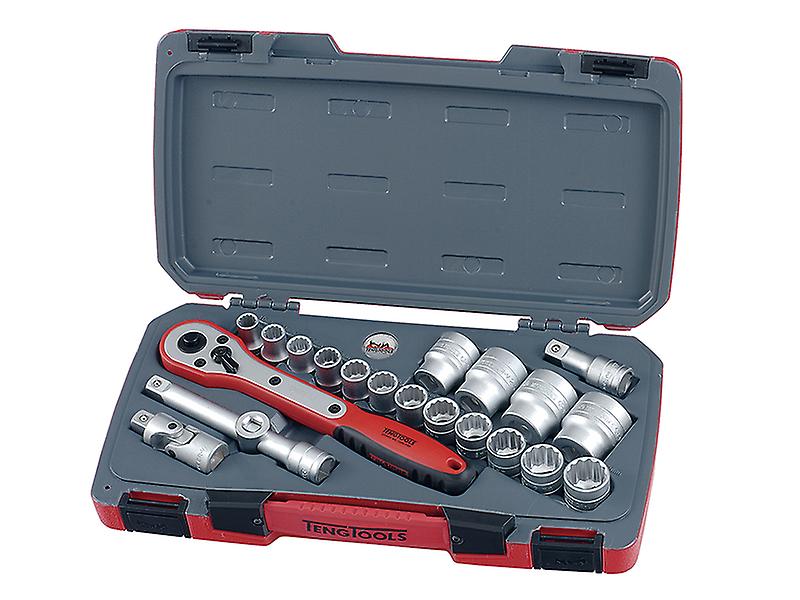 Teng T1221 Socket Set of 21 Metric 1/2in Drive TENT1221