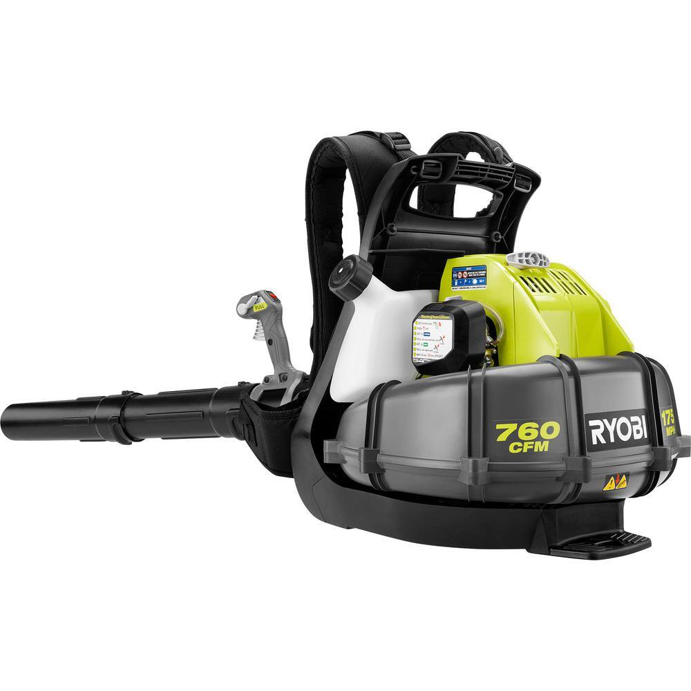 RYOBI 175 MPH 760 CFM 38cc Gas Backpack Leaf Blower RY38BP