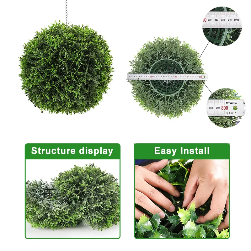 Q79 Garden Supplies Faux Topiary Ball Living Plant Decorative Artificial Cedar Balls for Outdoor Decoration