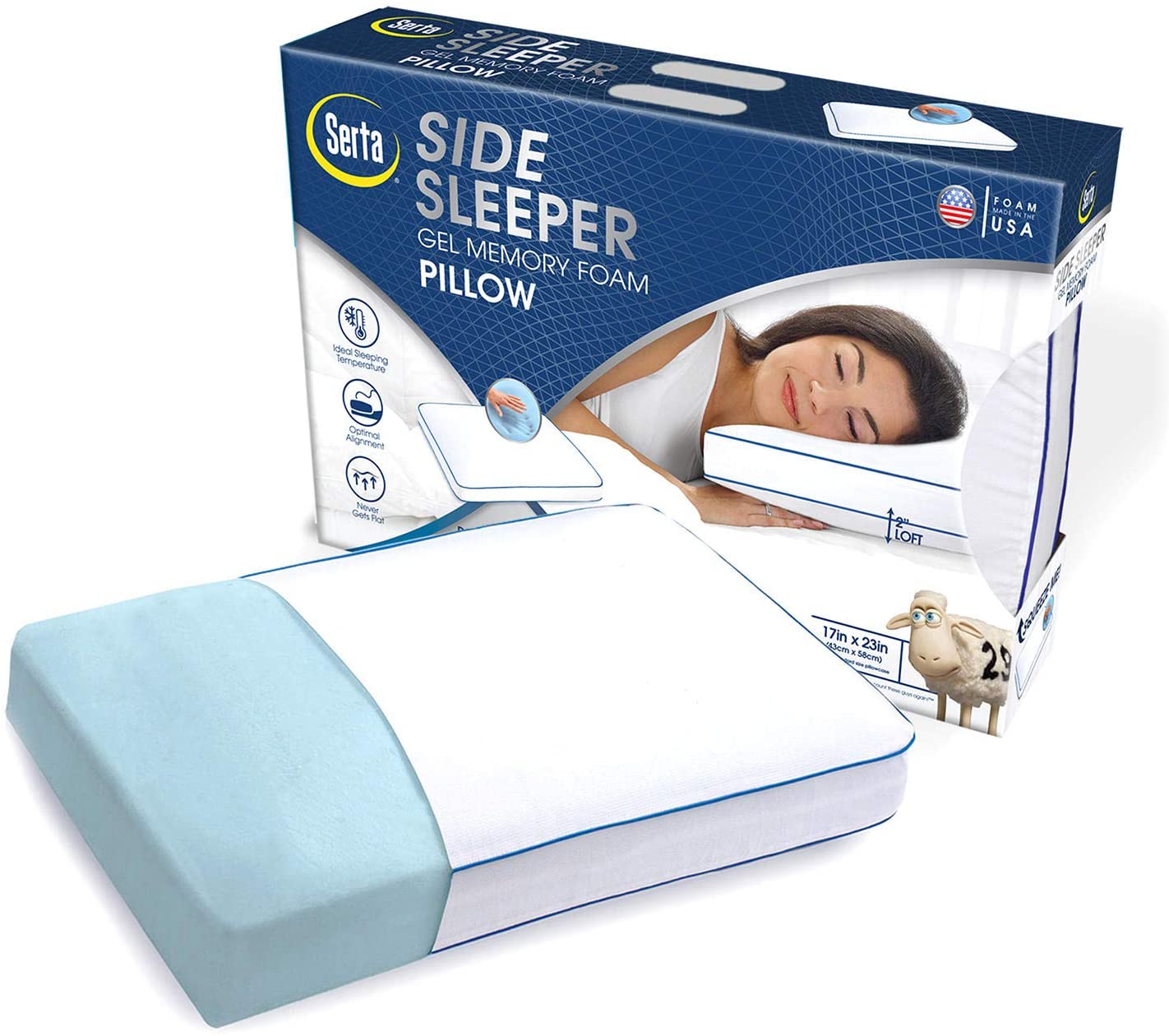 Serta Gel Memory Foam Side Sleeper Pillow