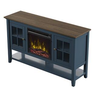 Twin Star Home 54 in. Freestanding Electric Fireplace TV Stand in Fontana Blue 18MM6762-TPP02S